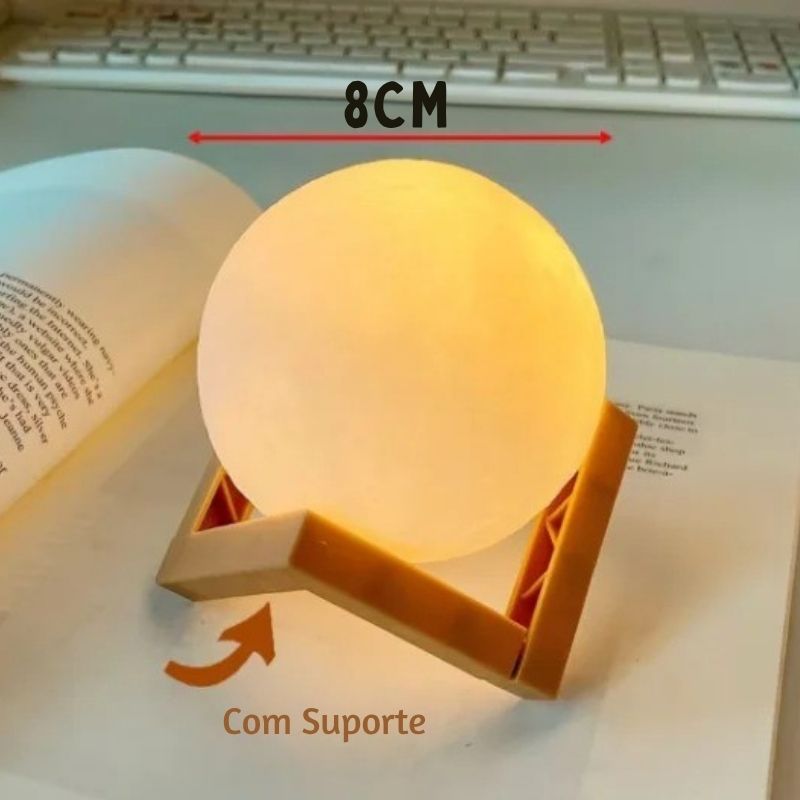 Luminária Lua A Cozinha de Oz — Luz Decorativa LED 3D para Quarto, Presente Criativo e Decoração Infantil